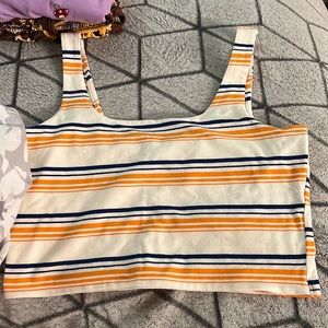 Rue 21 - Size large - Navy blue and Yellow cropped tank top